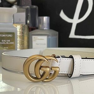 Gucci women thin belt GG buckle